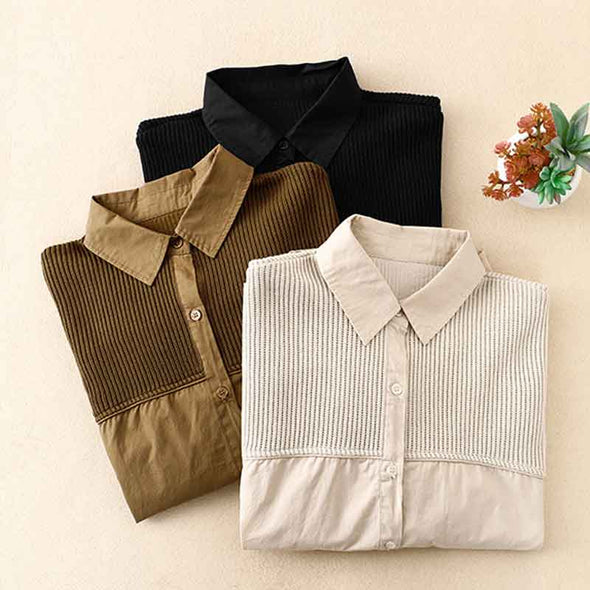 カジュアル　切り替え　秋新作　長袖　レディースシャツ　