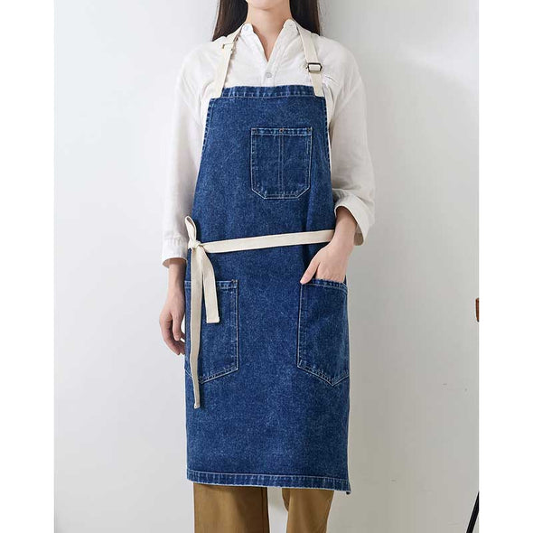 おしゃれ　デニムエプロン　カフェ　家事　飲食店　男女兼用　かわいい　エプロン