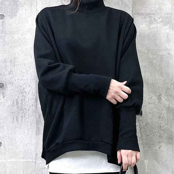 シンプルカジュアル　ハーフネック　秋冬　トレーナー