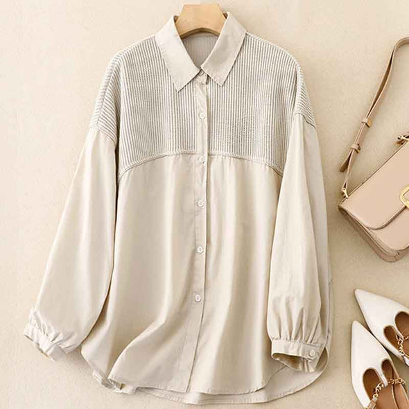 カジュアル　切り替え　秋新作　長袖　レディースシャツ　