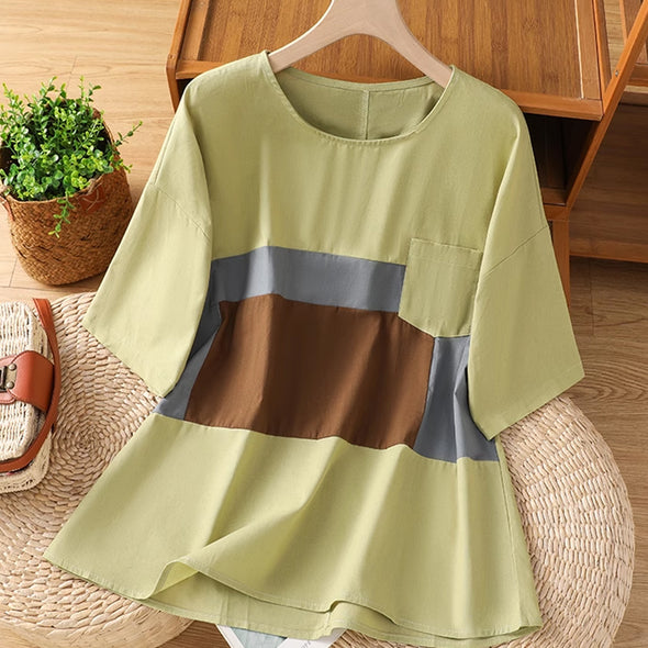 大人カジュアル　胸ポケット　ゆるシルエット　半袖　Tシャツ