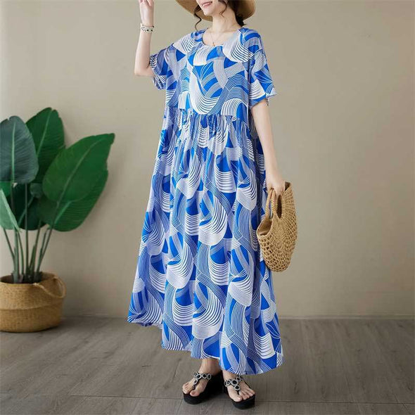 夏定番　大人かわいい　ロング丈　ワンピース