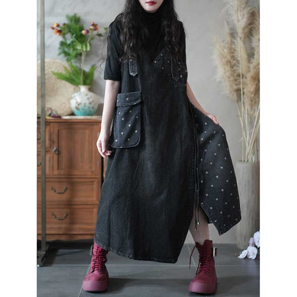 人気新作　大人かわいい　デニムワンピース　数量限定　大き目ポケット　かわいい　おしゃれ