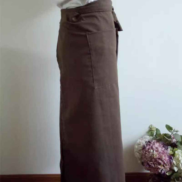 前掛け　エプロン　無地　飲食店　家事　便利　