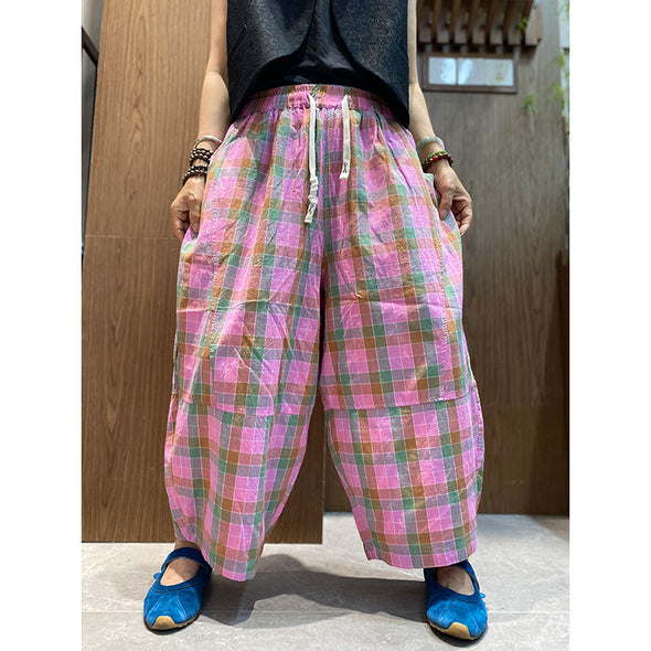 新作 チェック柄 楽ちん 大人カジュアル バルーンパンツ – Jojormaru