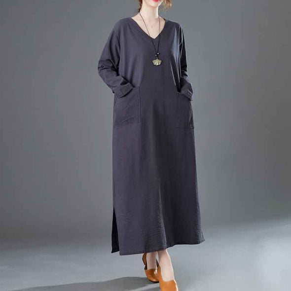 大人カジュアル　長袖　秋新作　ロングワンピース