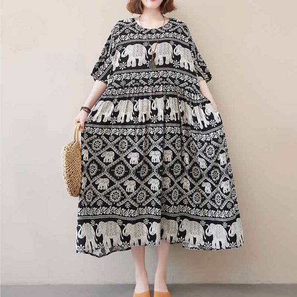 大人カジュアル　ロング丈　体型カバー　ワンピース