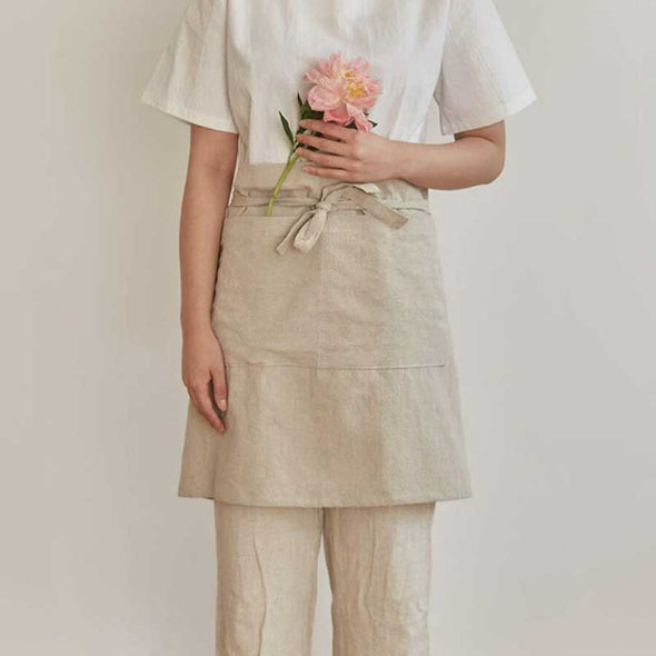 シンプル　無地　前掛け　家事　料理　飲食店　