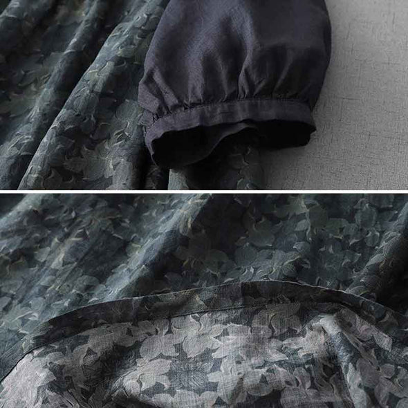 大人かわいい　切り替え　Vネック　楽ちん　ロングワンピース