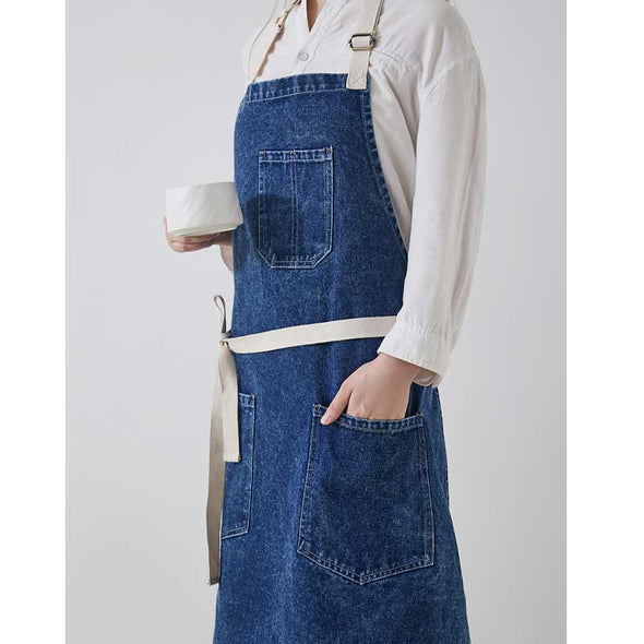 おしゃれ　デニムエプロン　カフェ　家事　飲食店　男女兼用　かわいい　エプロン