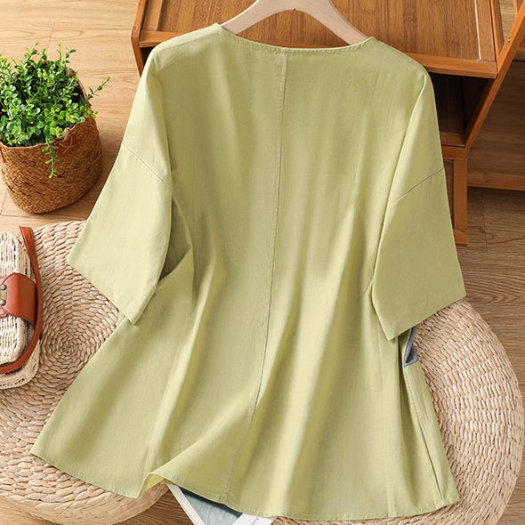 大人カジュアル　胸ポケット　ゆるシルエット　半袖　Tシャツ