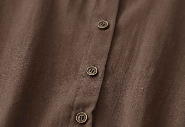 シンプルカジュアル　無地　シャツワンピース