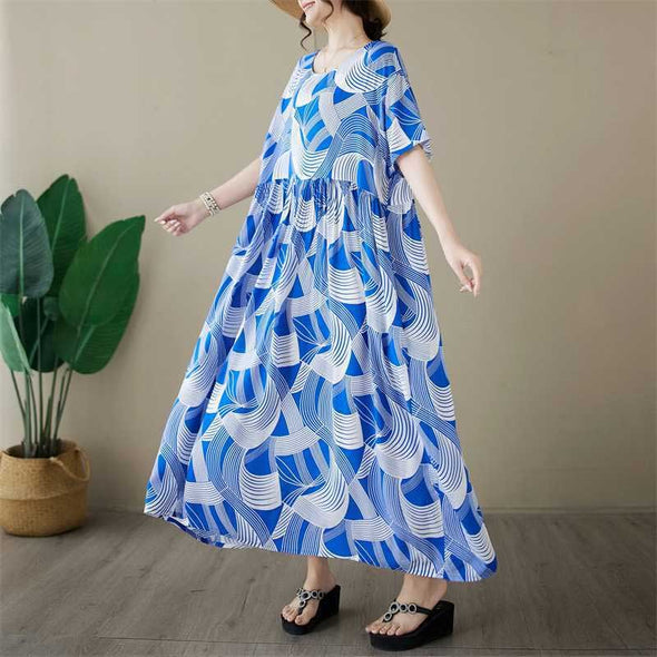 夏定番　大人かわいい　ロング丈　ワンピース