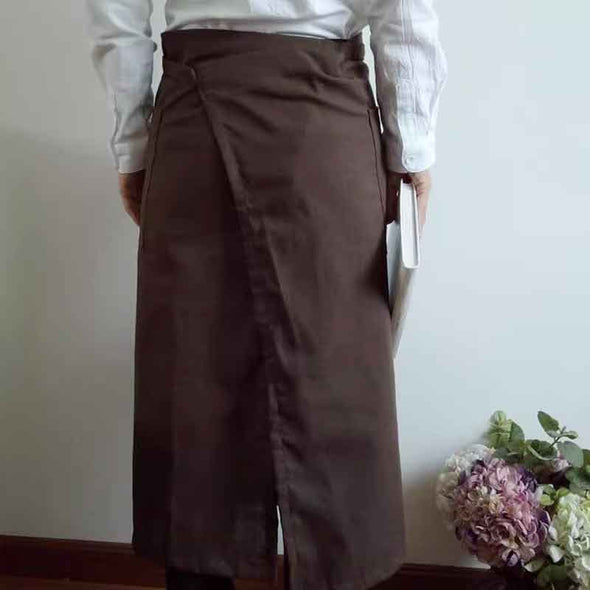 前掛け　エプロン　無地　飲食店　家事　便利　