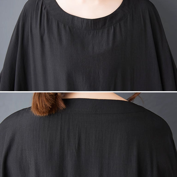 モード系　ゆるシルエット　フレア裾　体型カバー　大きいサイズ　ワンピース