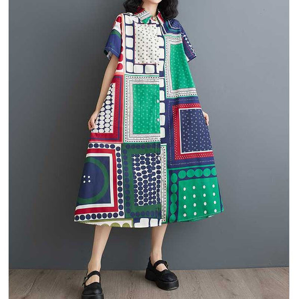 大人かわいい　不規則デザイン　夏　シャツワンピース