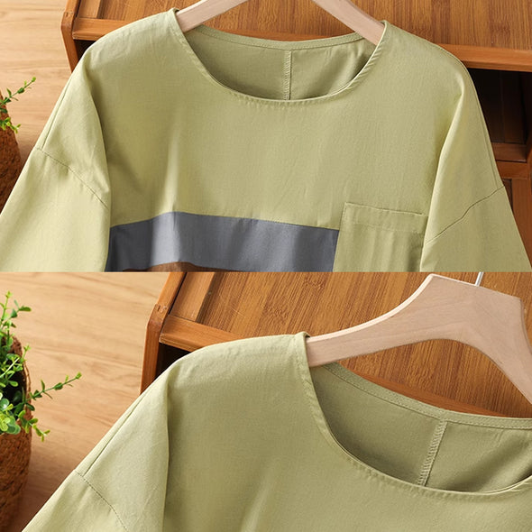 大人カジュアル　胸ポケット　ゆるシルエット　半袖　Tシャツ