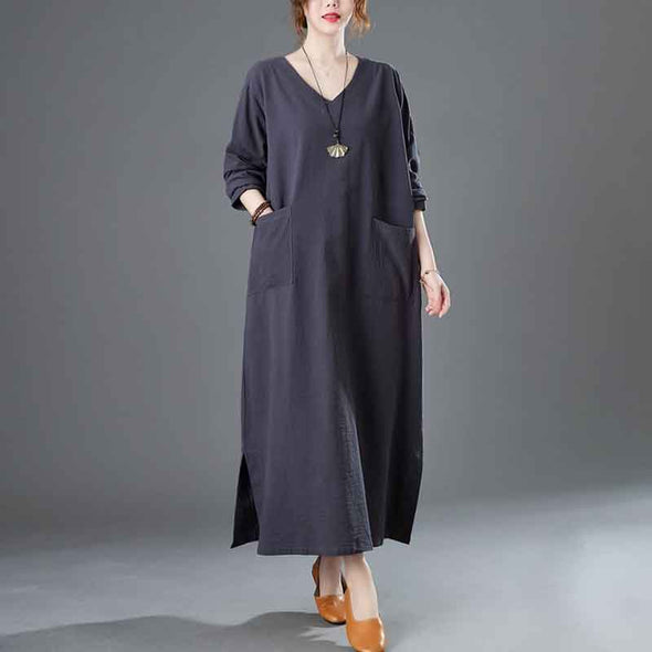 大人カジュアル　長袖　秋新作　ロングワンピース