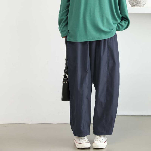 シンプルカジュアル　ワイド風　無地　春夏秋　パンツ