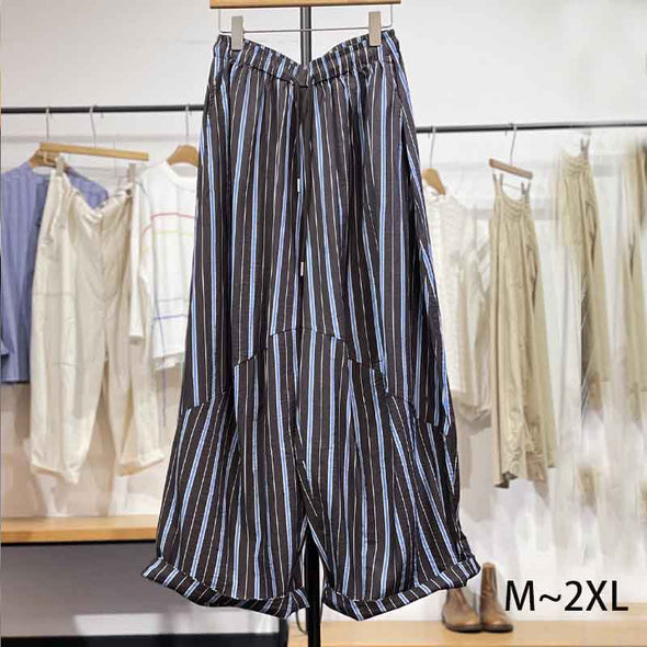 大人カジュアル　ワイド風　ガウチョパンツ　とろみ　楽ちんパンツ