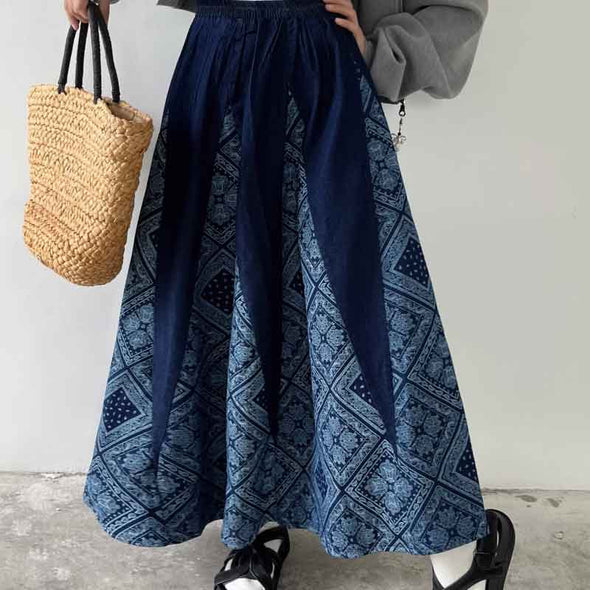 Ａラインスカート　ゴムウエスト　春夏コーデ　ロングスカート