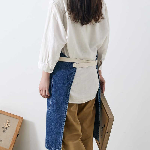 おしゃれ　デニムエプロン　カフェ　家事　飲食店　男女兼用　かわいい　エプロン