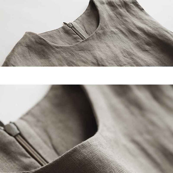 シンプルカジュアル　スリット入り　ワンピース