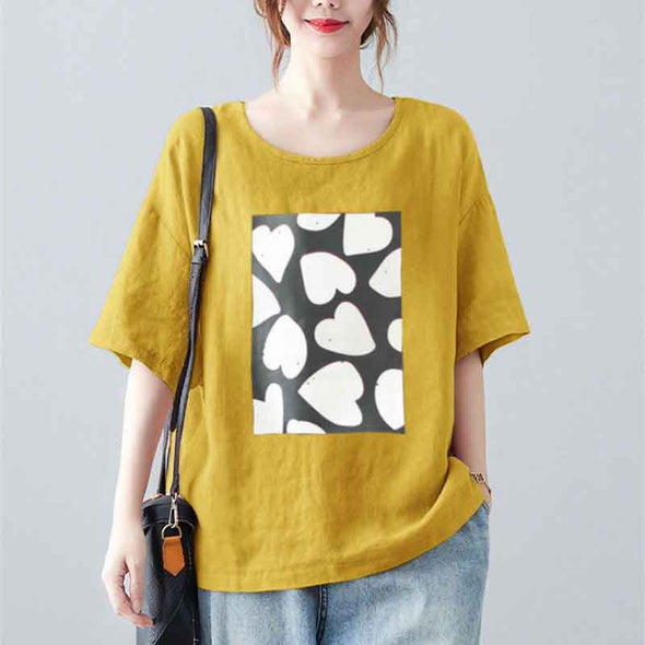 【S~4XL】大人かわいい　ゆるシルエット　色バリ豊か　半袖Tシャツ