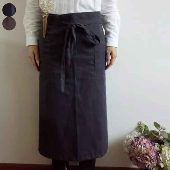 前掛け　エプロン　無地　飲食店　家事　便利　