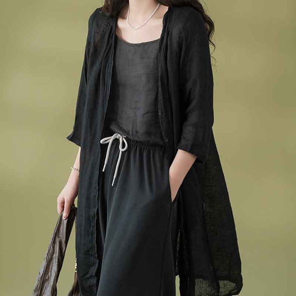 夏　羽織　薄手　8分袖　薄手アウター　シャツ