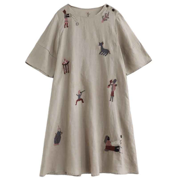 大人カジュアル　夏　半袖　ワンピース