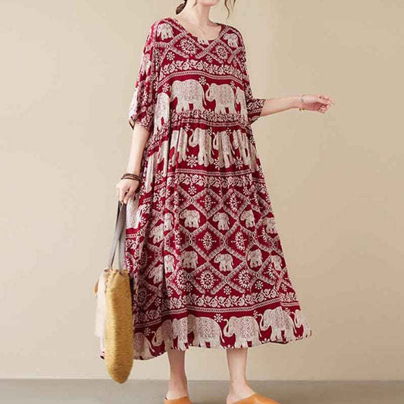 大人カジュアル　ロング丈　体型カバー　ワンピース