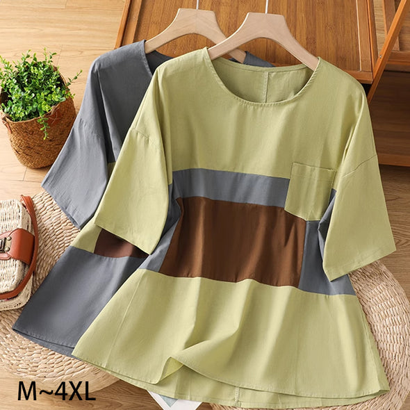 大人カジュアル　胸ポケット　ゆるシルエット　半袖　Tシャツ