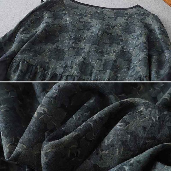 大人かわいい　切り替え　Vネック　楽ちん　ロングワンピース