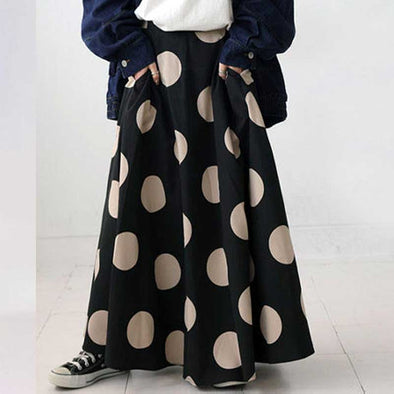 大人カジュアル　Aライン　ロング　ゴムウエスト　スカート
