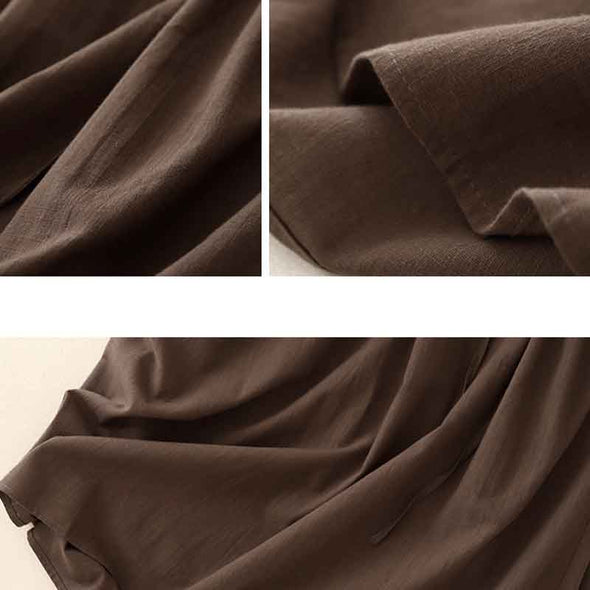 シンプルカジュアル　無地　シャツワンピース