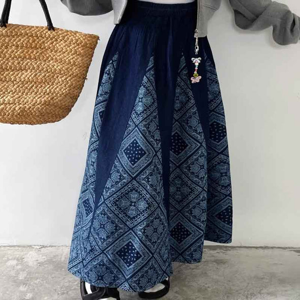 Ａラインスカート　ゴムウエスト　春夏コーデ　ロングスカート