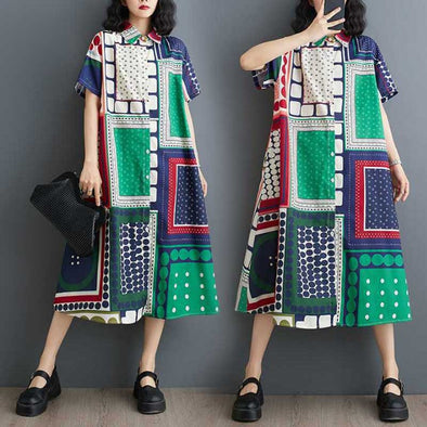 大人かわいい　不規則デザイン　夏　シャツワンピース