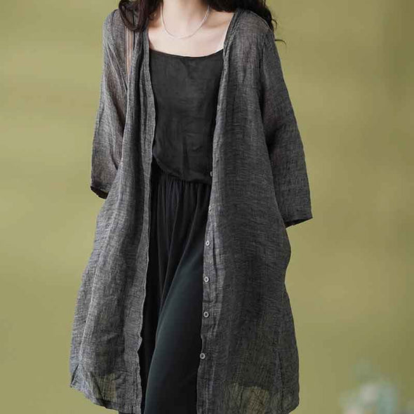 夏　羽織　薄手　8分袖　薄手アウター　シャツ