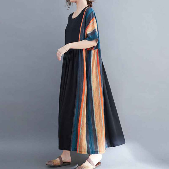 大人カジュアル　楽ちん　ロング丈　着痩せ効果　ワンピース