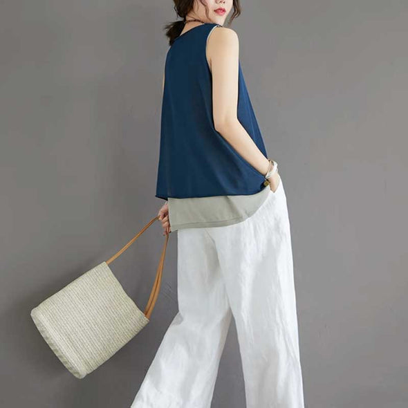 レイヤード風　Vネック　夏定番　かわいい　タンクトップ