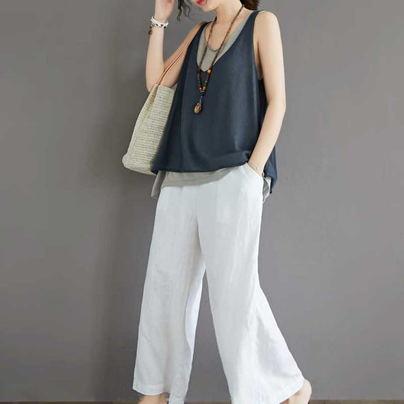 レイヤード風　Vネック　夏定番　かわいい　タンクトップ