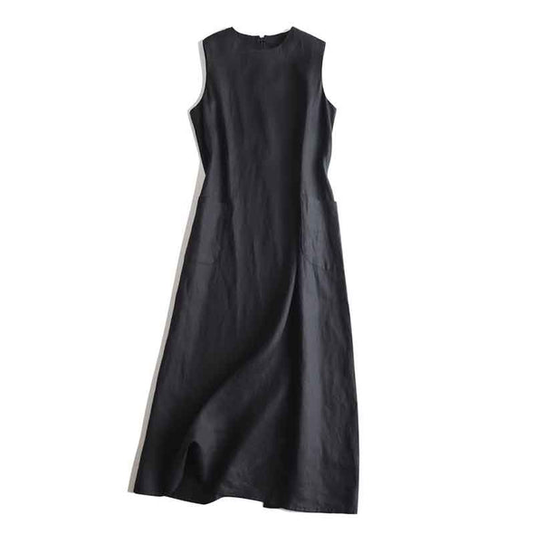 シンプルカジュアル　スリット入り　ワンピース