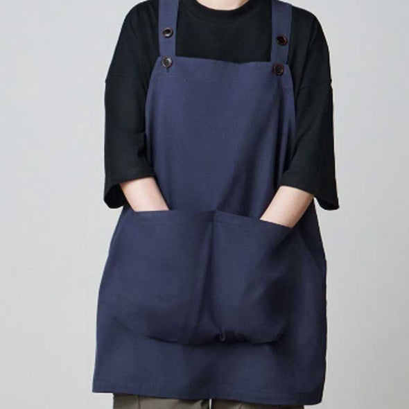 エプロン　かぶるタイプ　大き目ポケット　便利　飲食店　美容室　男女兼用　エプロン