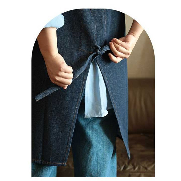 おしゃれエプロン　デニムエプロン　手拭き付き　取り外す可能　かわいい　割烹着　飲食店　家事