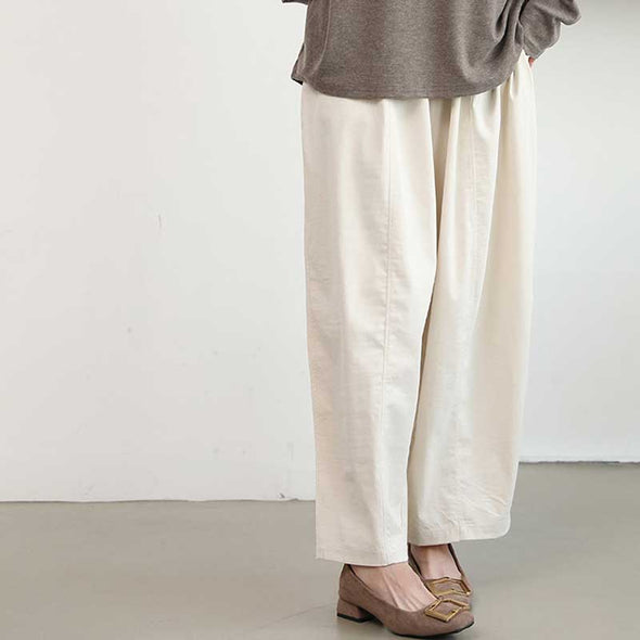 シンプルカジュアル　ワイド風　無地　春夏秋　パンツ