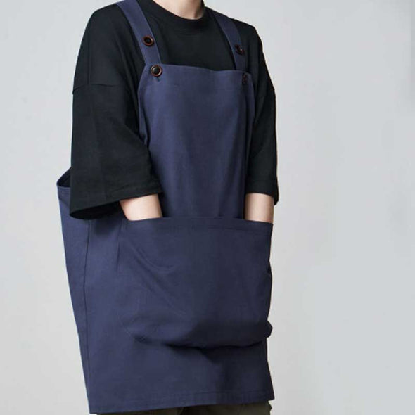 エプロン　かぶるタイプ　大き目ポケット　便利　飲食店　美容室　男女兼用　エプロン