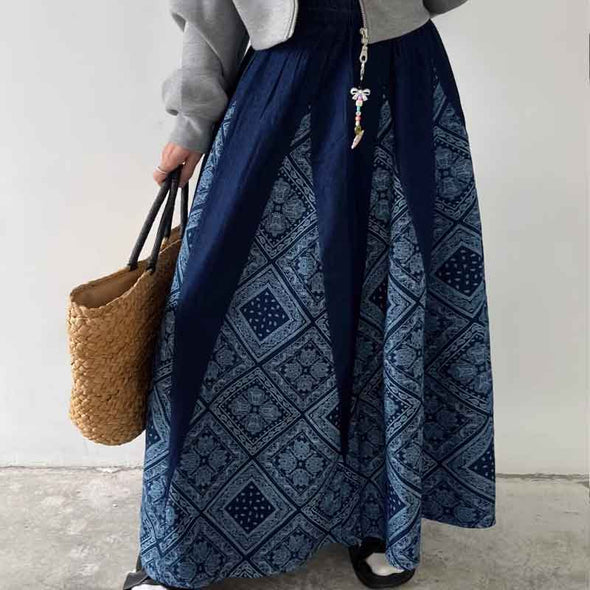 Ａラインスカート　ゴムウエスト　春夏コーデ　ロングスカート