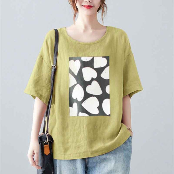 【S~4XL】大人かわいい　ゆるシルエット　色バリ豊か　半袖Tシャツ