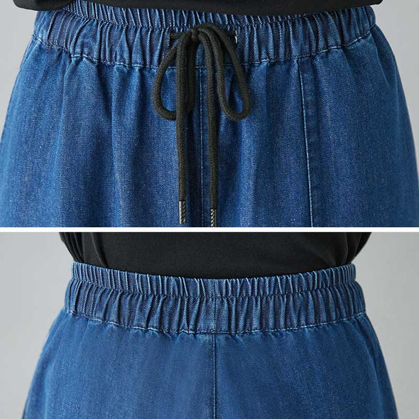 ボタニカル　ワイド風　デニムパンツ